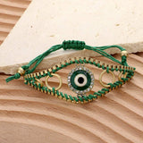 Enamel Evil Eye Adjustable Pull Tie Cinch Bracelet - Madeline Love - Flyclothing LLC