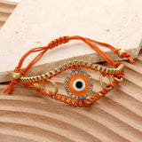 Enamel Evil Eye Adjustable Pull Tie Cinch Bracelet - Madeline Love - Flyclothing LLC