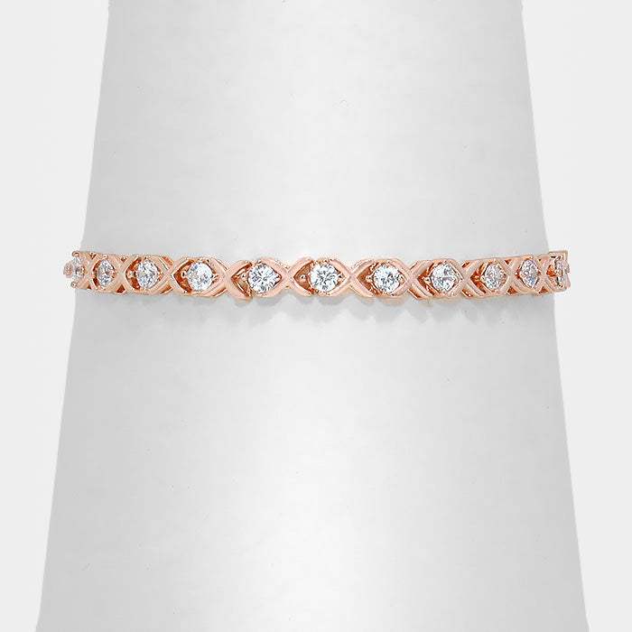 Adjustable Crystal Cubic Zirconia CZ Bracelet - Madeline Love - Flyclothing LLC
