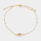 Evil Eye Pointed Beads Station Pull Tie Bracelet - Madeline Love - Flyclothing LLC