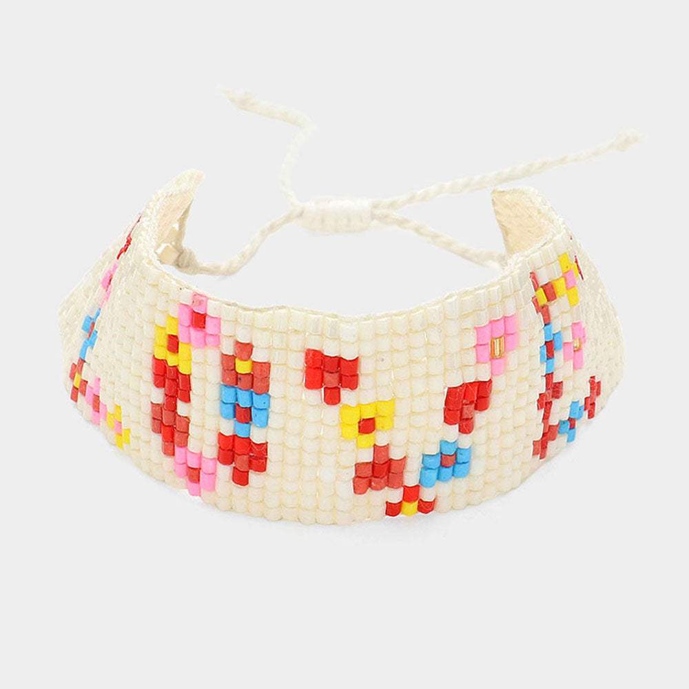 LOVE Message Beaded Cinch Pull Tie Bracelet - Madeline Love - Flyclothing LLC
