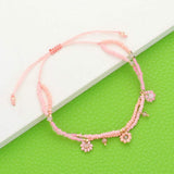 Flower Beaded Cinch Pull Tie Bracelet - Madeline Love - Flyclothing LLC