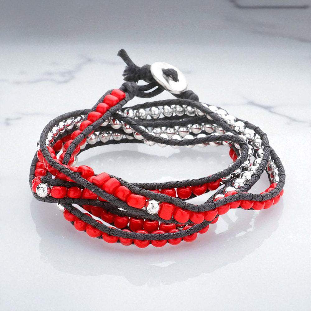 Boho Bead Long Wrap Bracelet - Madeline Love - Flyclothing LLC