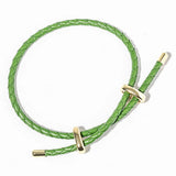 Faux Leather Braided Gold Dipped Tip Adjustable Bracelet - Madeline Love - Flyclothing LLC