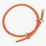 Faux Leather Braided Gold Dipped Tip Adjustable Bracelet - Madeline Love - Flyclothing LLC