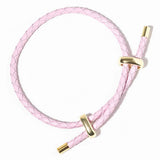 Faux Leather Braided Gold Dipped Tip Adjustable Bracelet - Madeline Love - Flyclothing LLC