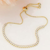 Round CZ Stone Bezel Adjustable Pull Tie Bracelet - Madeline Love - Flyclothing LLC