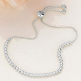 Round CZ Stone Bezel Adjustable Pull Tie Bracelet - Madeline Love - Flyclothing LLC