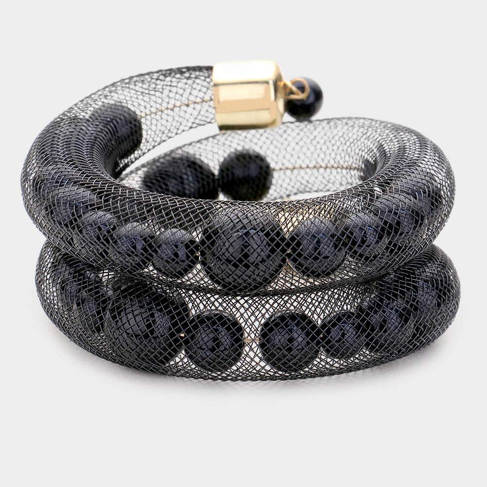 Mesh Tube Pearl Adjustable Bracelet - Madeline Love - Flyclothing LLC