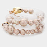 Mesh Tube Pearl Adjustable Bracelet - Madeline Love - Flyclothing LLC