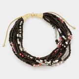 Multi-strand Boho Beaded Adjustable Pull Tie Bracelet - Madeline Love - Flyclothing LLC