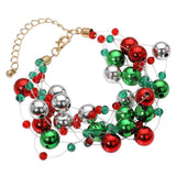 Christmas Bauble Cluster Beaded Bracelet - Madeline Love - Flyclothing LLC