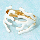 Bold Enamel Coral Hinged Bangle Bracelet - Madeline Love - Flyclothing LLC