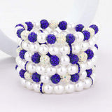 Pearl Shamballa Ball Beaded Adjustable Strand Bracelet - Madeline Love - Flyclothing LLC