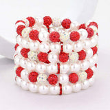 Pearl Shamballa Ball Beaded Adjustable Strand Bracelet - Madeline Love - Flyclothing LLC