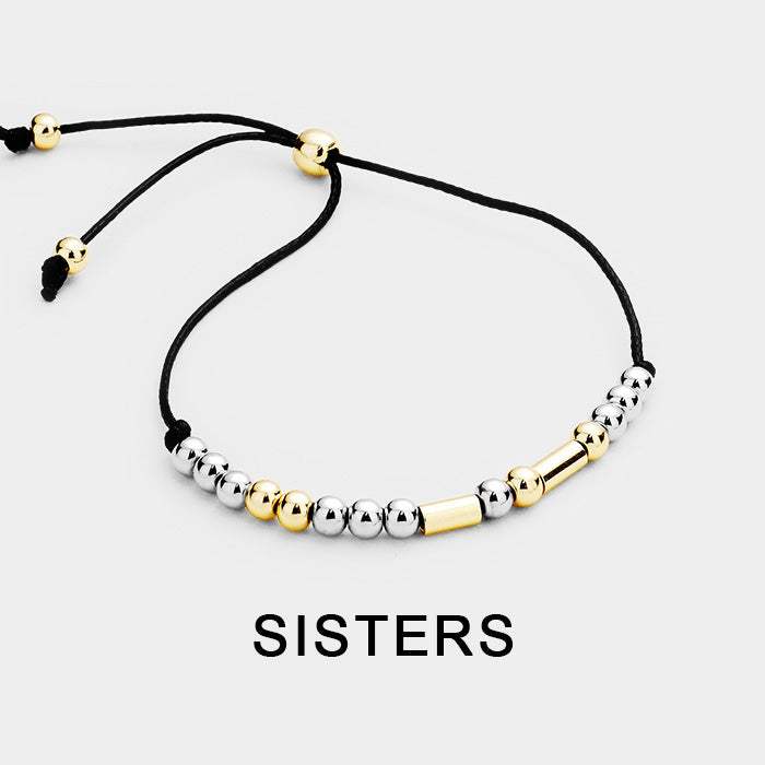SISTERS Morse Code Cinch Bracelet - Madeline Love - Flyclothing LLC