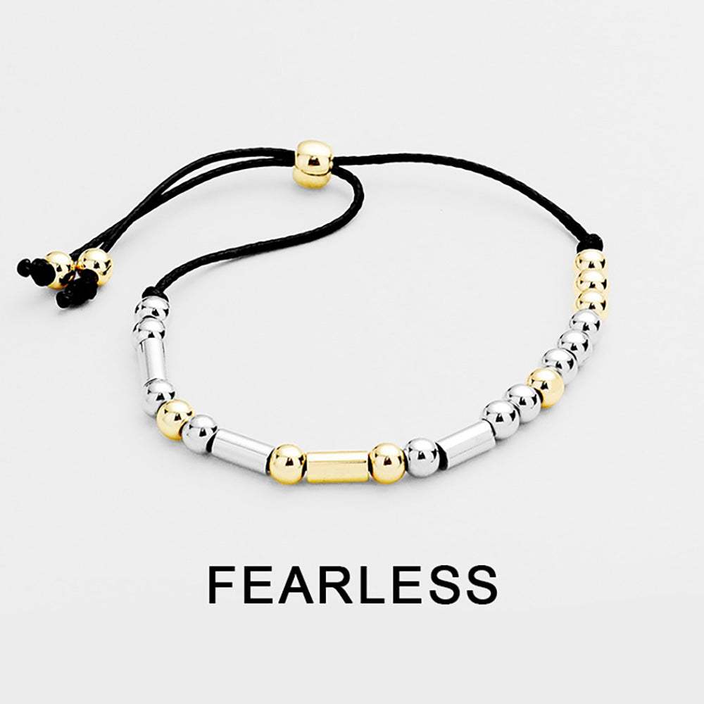 FEARLESS Message Morse Code Adjustable Cinch Pull Tie Bracelet - Madeline Love - Flyclothing LLC