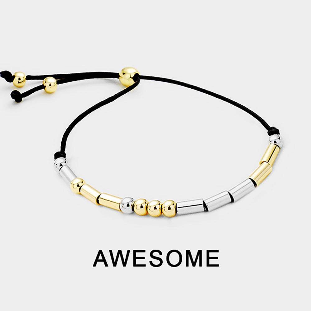 AWESOME Message Morse Code Adjustable Cinch Pull Tie Bracelet - Madeline Love - Flyclothing LLC