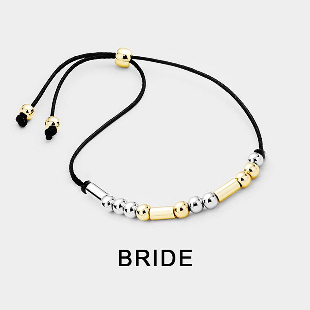 BRIDE Message Morse Code Adjustable Cinch Pull Tie Bracelet - Madeline Love - Flyclothing LLC