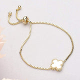 Natural Stone Quatrefoil Cluster Pointed Adjustable Cinch Pull Tie Bracelet - Madeline Love - Flyclothing LLC