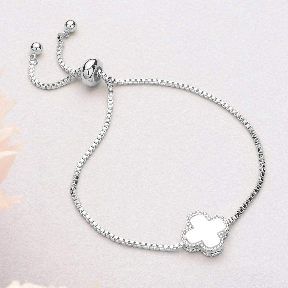 Natural Stone Quatrefoil Cluster Pointed Adjustable Cinch Pull Tie Bracelet - Madeline Love - Flyclothing LLC