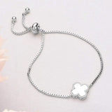 Natural Stone Quatrefoil Cluster Pointed Adjustable Cinch Pull Tie Bracelet - Madeline Love - Flyclothing LLC