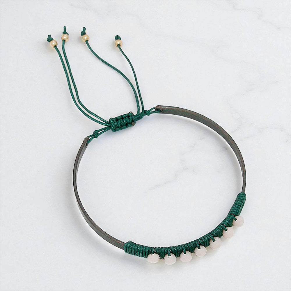 Metal Ball Beaded Adjustable Cinch Pull Tie Bracelet - Madeline Love - Flyclothing LLC