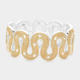 Wavy Enamel Hinged Bracelet - Madeline Love - Flyclothing LLC