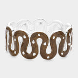 Wavy Enamel Hinged Bracelet - Madeline Love - Flyclothing LLC