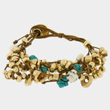Abstract Metal Bead Stone Cluster Suede Bracelet - Madeline Love - Flyclothing LLC