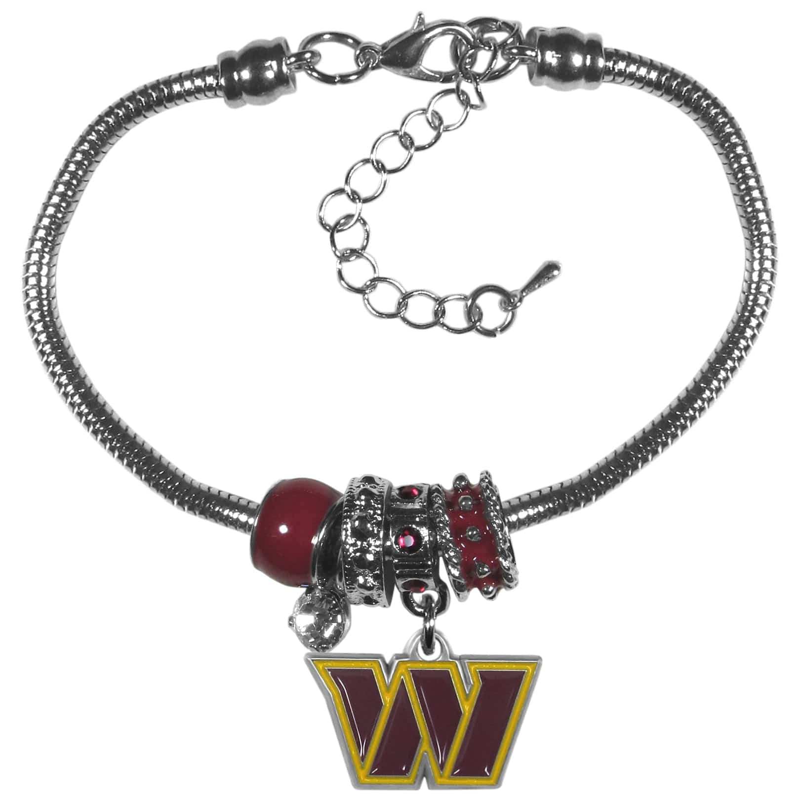 Washington Commanders Euro Bead Bracelet - Siskiyou Buckle - Flyclothing LLC