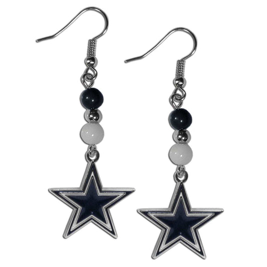 Dallas Cowboys Fan Bead Dangle Earrings - Dallas Cowboys - Flyclothing LLC