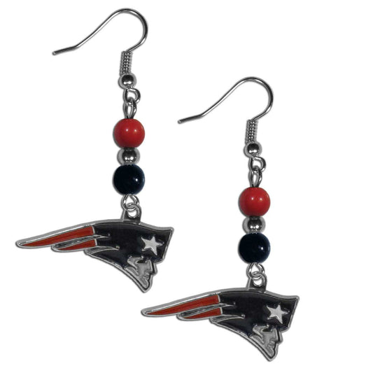 New England Patriots Fan Bead Dangle Earrings - New England Patriots - Flyclothing LLC