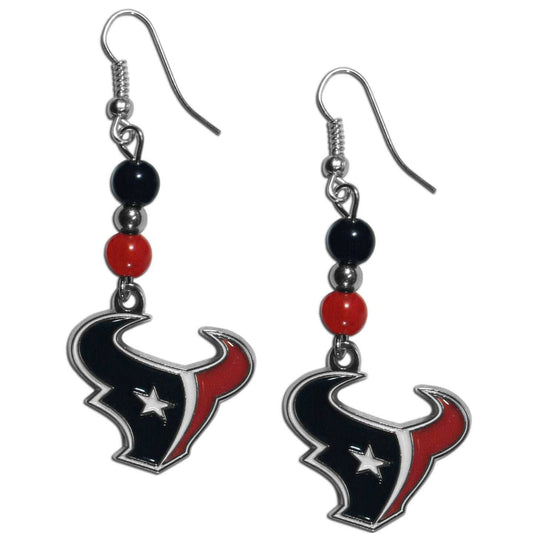 Houston Texans Fan Bead Dangle Earrings - Houston Texans - Flyclothing LLC