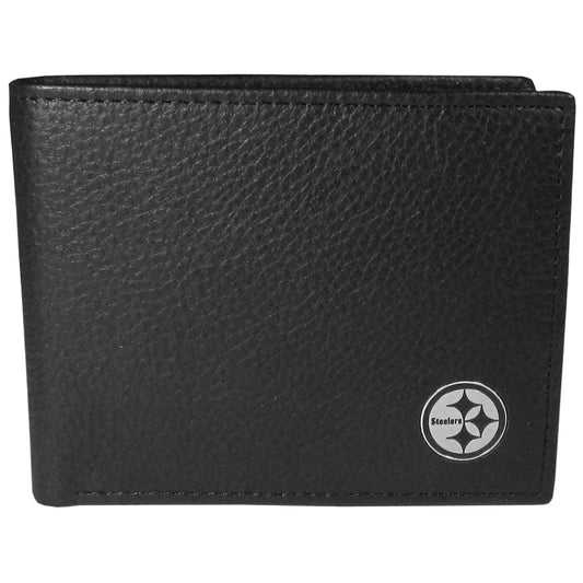 Pittsburgh Steelers Leather Logo Bi-fold Wallet - Pittsburgh Steelers