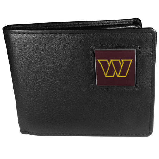 Washington Commanders Leather Bi-fold Wallet Packaged in Gift Box