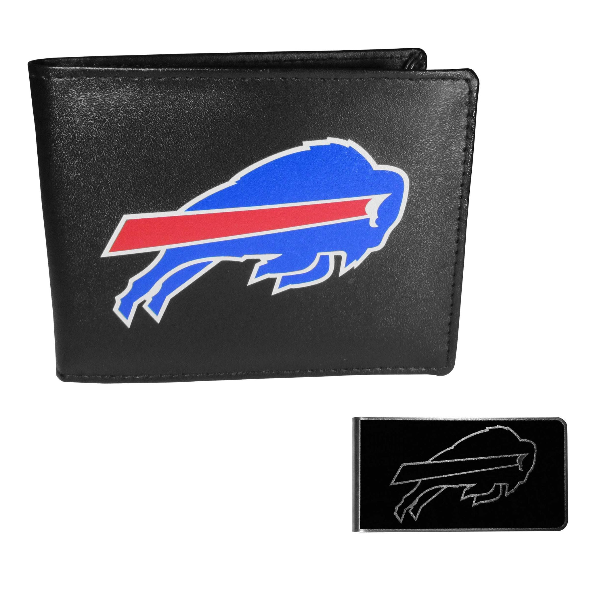 Buffalo Bills Bi-fold Wallet & Black Money Clip - Buffalo Bills - Flyclothing LLC