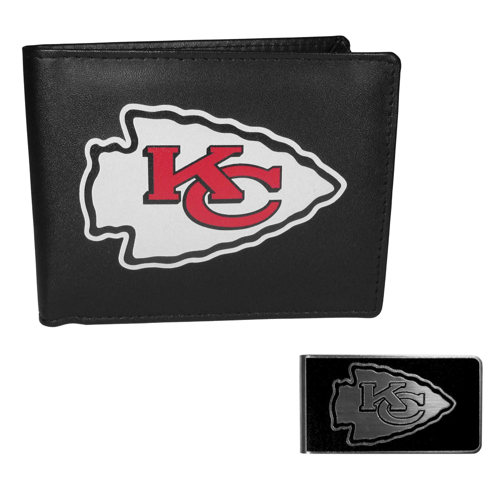 Kansas City Chiefs Bi-fold Wallet & Black Money Clip - Kansas City Chiefs - Flyclothing LLC