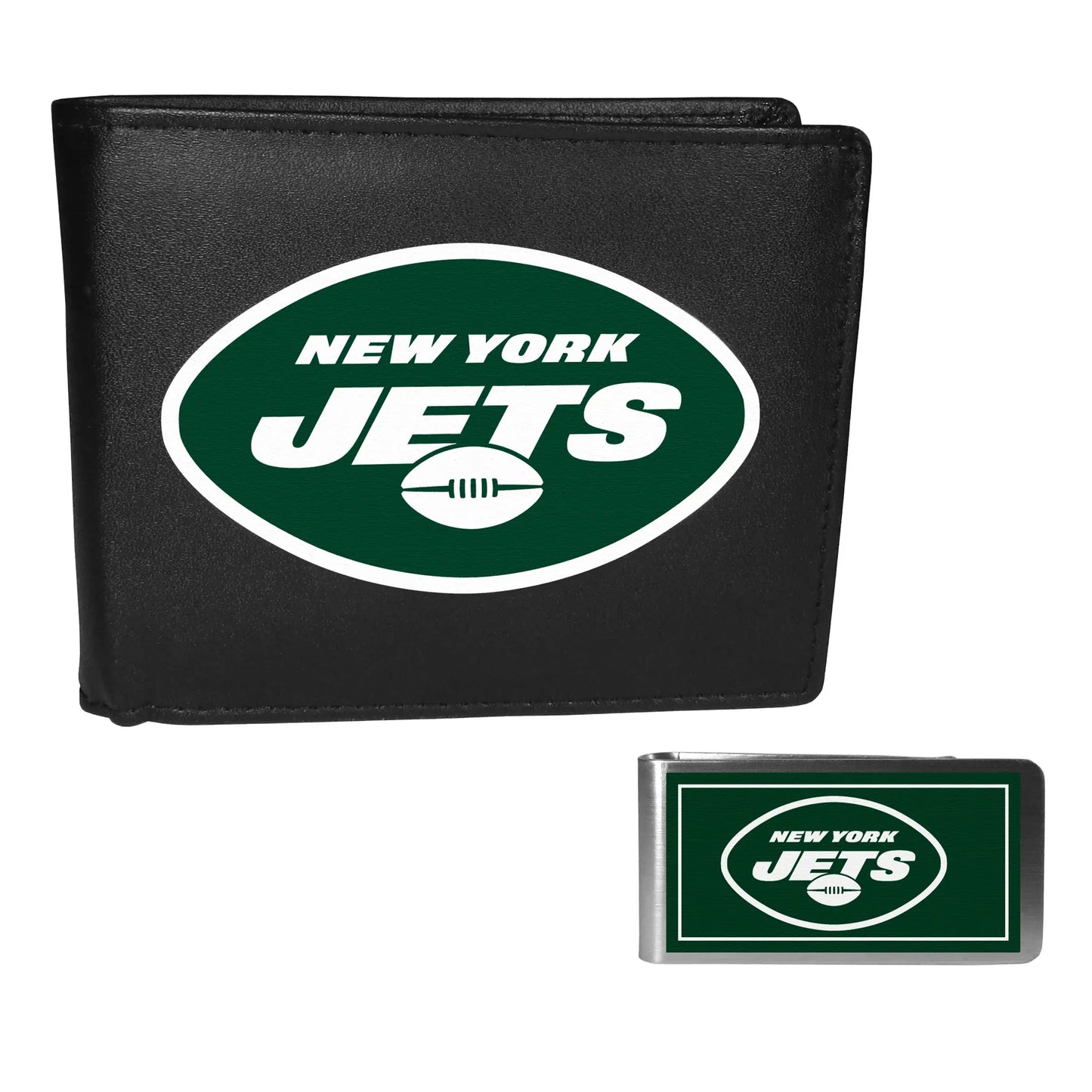 New York Jets Bi-fold Wallet & Color Money Clip - New York Jets - Flyclothing LLC