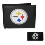 Pittsburgh Steelers Bi-fold Wallet & Black Money Clip - Pittsburgh Steelers - Flyclothing LLC