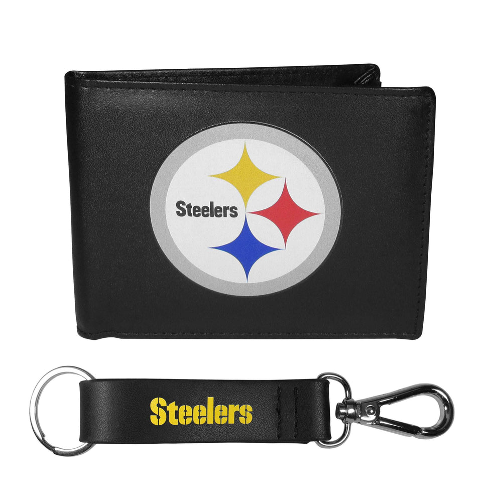 Pittsburgh Steelers Bi-fold Wallet & Strap Key Chain - Pittsburgh Steelers - Flyclothing LLC