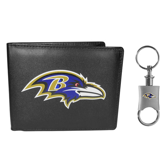 Baltimore Ravens Bi-fold Wallet & Valet Key Chain - Baltimore Ravens - Flyclothing LLC