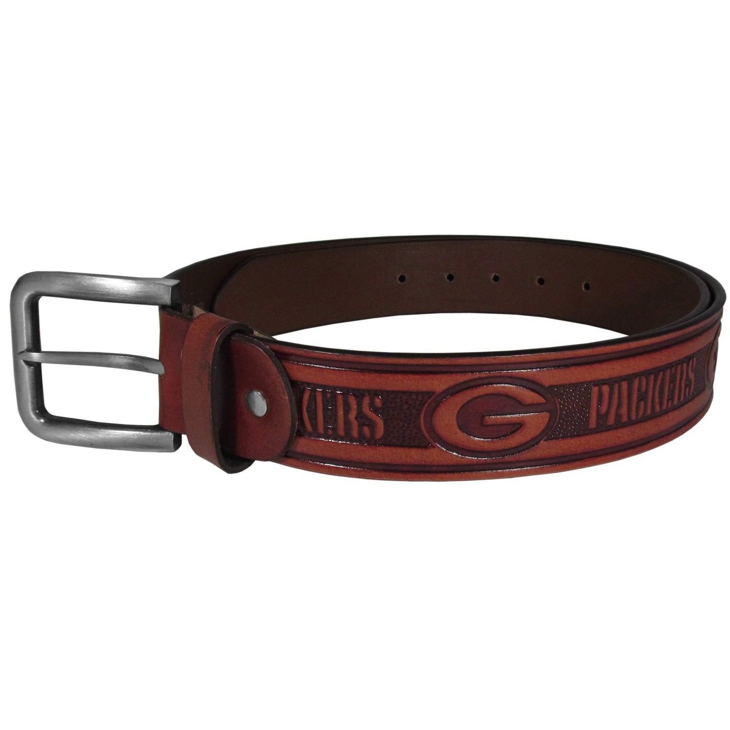 Green Bay Packers Leather Embossed Belt - Green Bay Packers - Flyclothing LLC