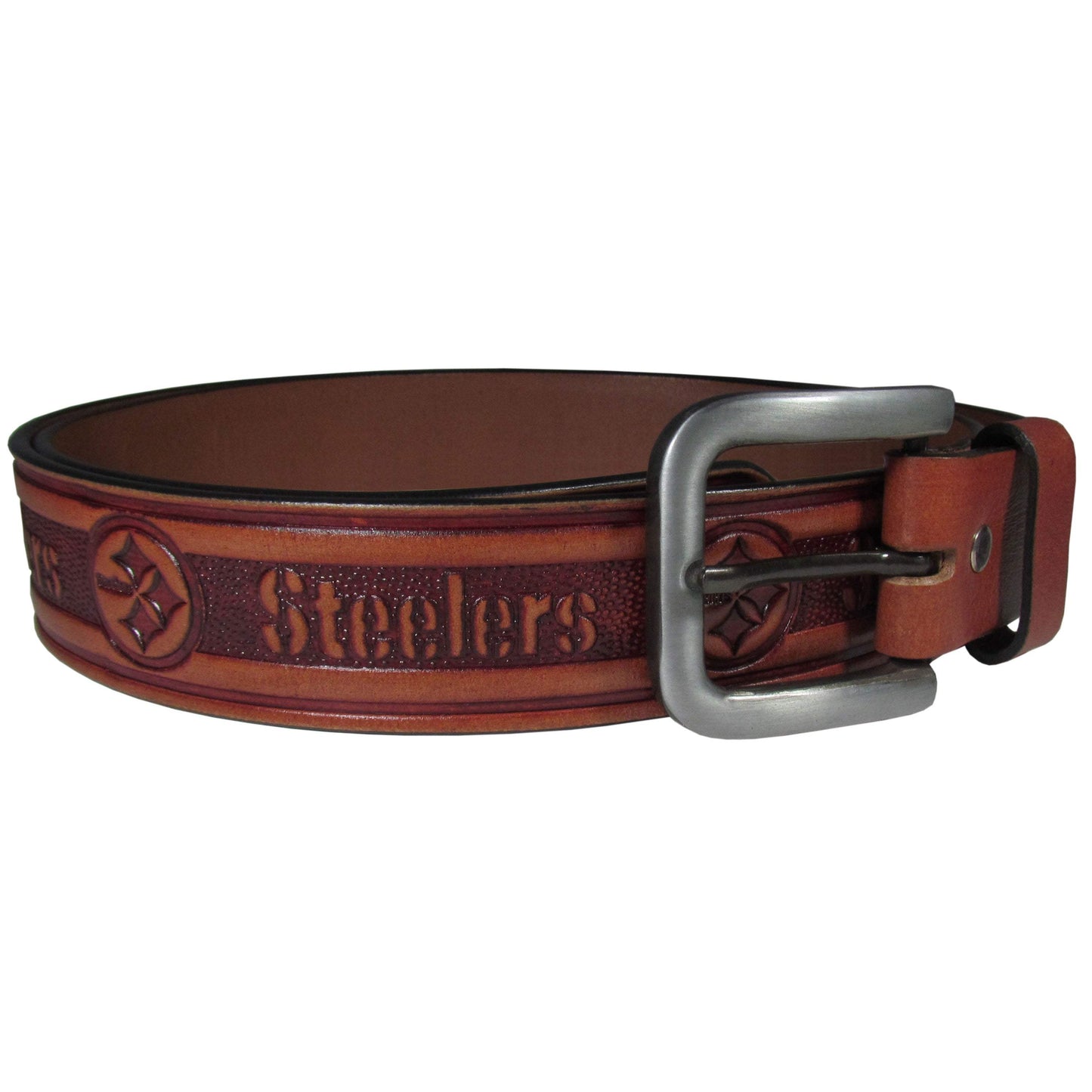 Pittsburgh Steelers Leather Embossed Belt - Pittsburgh Steelers - Flyclothing LLC