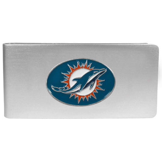 Miami Dolphins Brushed Metal Money Clip - Miami Dolphins - Flyclothing LLC