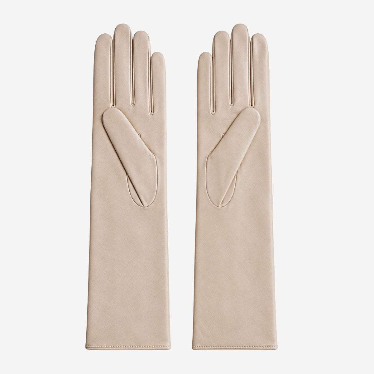 Leonora (cream) - Italian cashmere lined 6-button length leather gloves