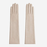 Leonora (cream) - Italian cashmere lined 6-button length leather gloves