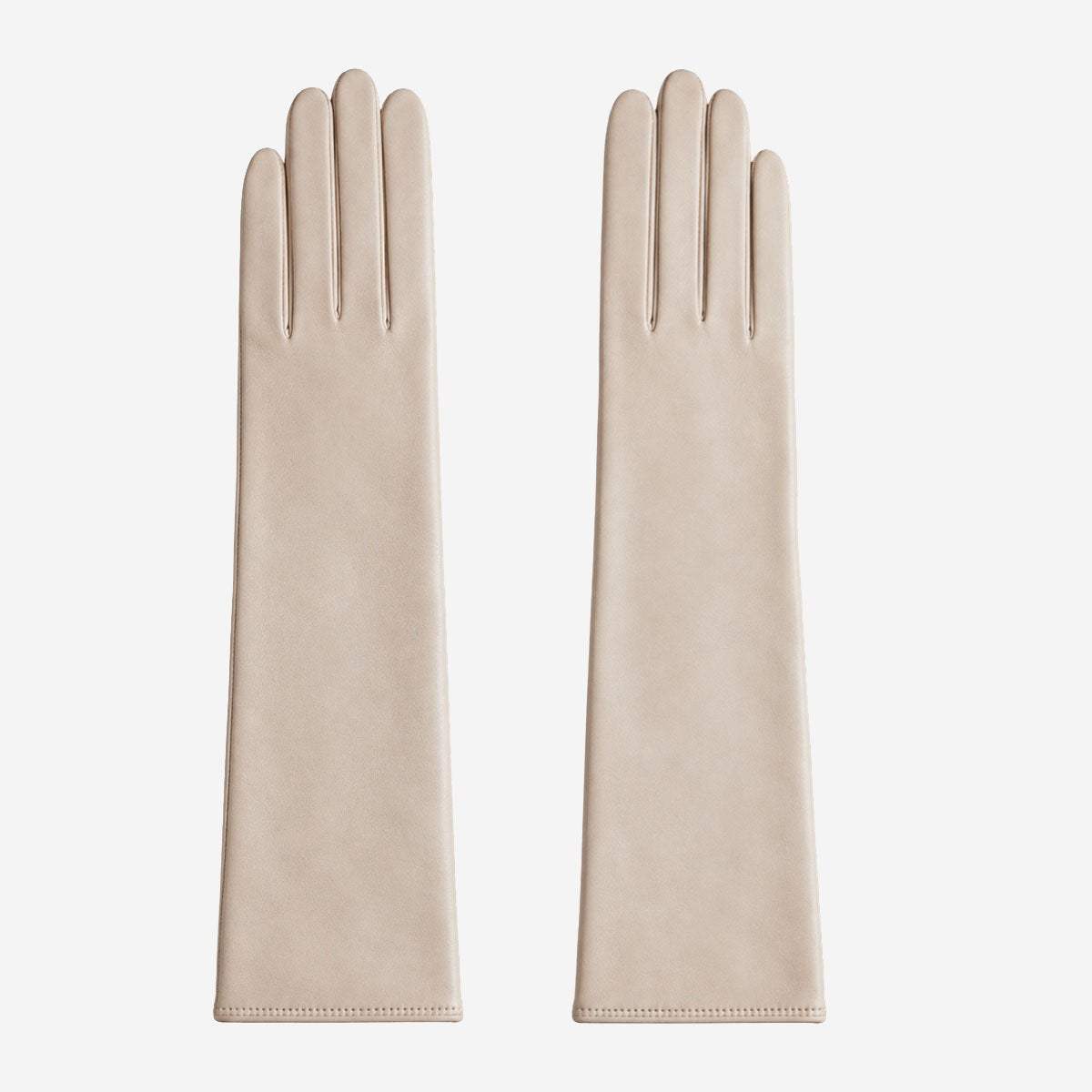 Leonora (cream) - Italian cashmere lined 6-button length leather gloves