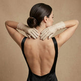Leonora (cream) - Italian cashmere lined 6-button length leather gloves