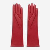 Leonora (deep red) - Italian cashmere lined 6-button length leather gloves